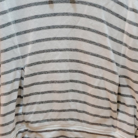 J crew white and gray striped hoodies sweater - Picture 2 of 9